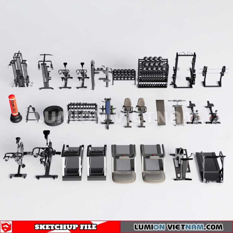 230506. Gym Equipment Sketchup 3D Models