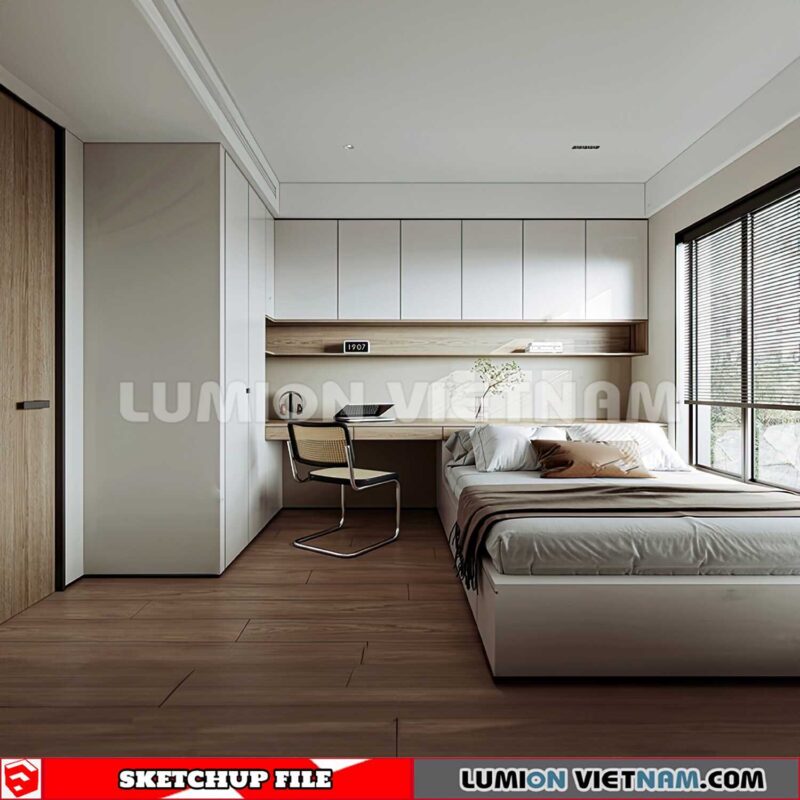 230617. Bedroom Sketchup Enscape 3D Models