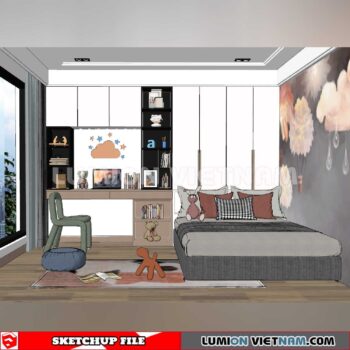 230617. Bedroom Sketchup 3D Models