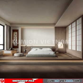 230617. Bedroom Sketchup Enscape 3D Models