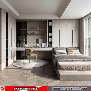 230617. Bedroom Sketchup Enscape 3D Models