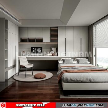 230617. Bedroom Sketchup Enscape 3D Models