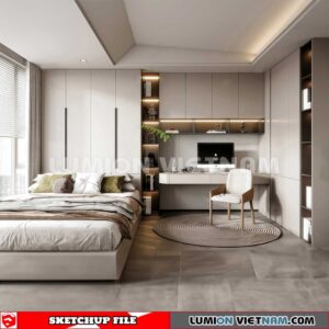 230617. Bedroom Sketchup Enscape 3D Models