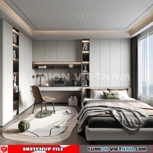 230617. Bedroom Sketchup Enscape 3D Models