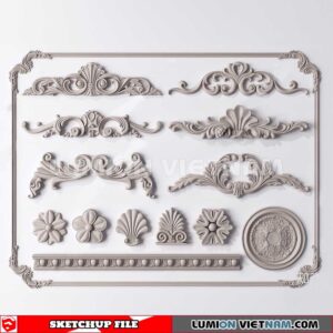 230621. Cornice Moulding Sketchup 3D Models