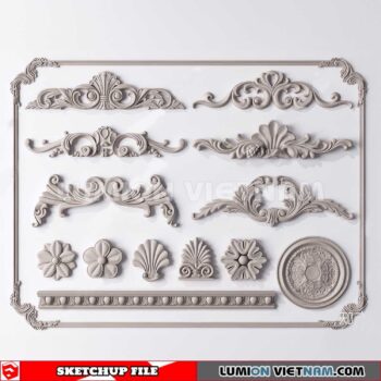 230621. Cornice Moulding Sketchup 3D Models