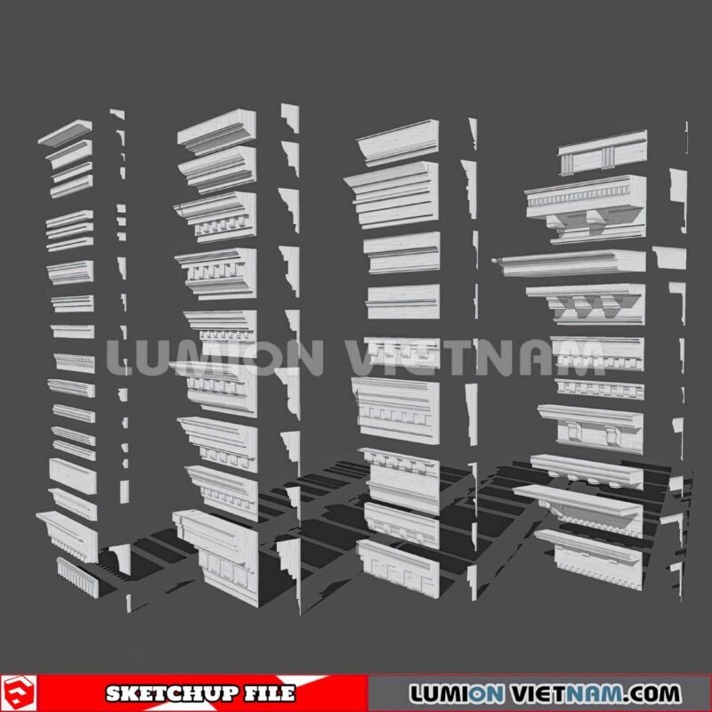 230621. Cornice Moulding Sketchup 3D Models