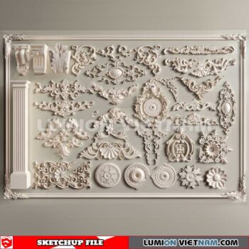 230621. Cornice Moulding Sketchup 3D Models