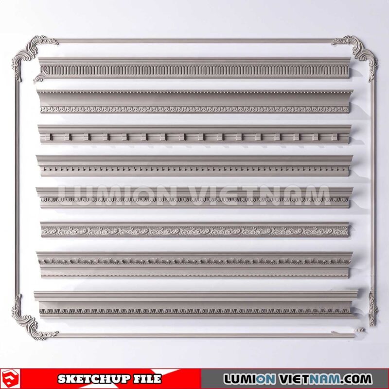230621. Cornice Moulding Sketchup 3D Models
