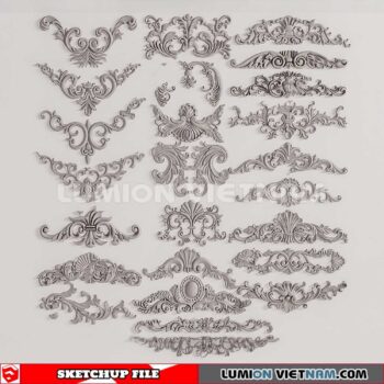 230621. Cornice Moulding Sketchup 3D Models