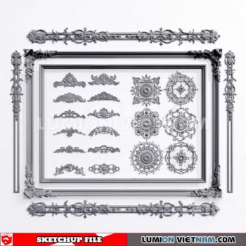 230621. Cornice Moulding Sketchup 3D Models