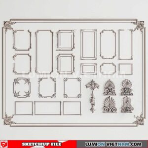 230621. Cornice Moulding Sketchup 3D Models