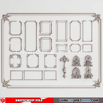 230621. Cornice Moulding Sketchup 3D Models