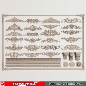 230621. Cornice Moulding Sketchup 3D Models