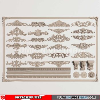 230621. Cornice Moulding Sketchup 3D Models
