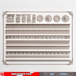 230621. Cornice Moulding Sketchup 3D Models