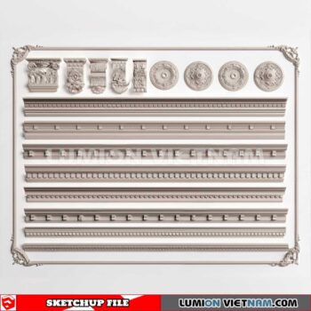 230621. Cornice Moulding Sketchup 3D Models