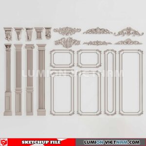 230621. Cornice Moulding Sketchup 3D Models