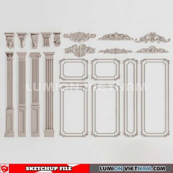 230621. Cornice Moulding Sketchup 3D Models