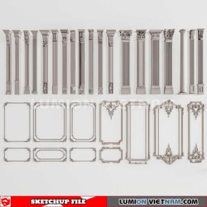 230621. Cornice Moulding Sketchup 3D Models