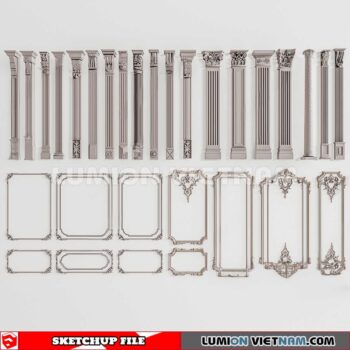 230621. Cornice Moulding Sketchup 3D Models