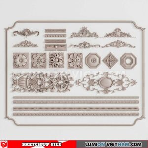 230621. Cornice Moulding Sketchup 3D Models