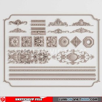 230621. Cornice Moulding Sketchup 3D Models