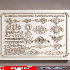 230621. Cornice Moulding Sketchup 3D Models