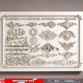 230621. Cornice Moulding Sketchup 3D Models