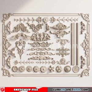 230621. Cornice Moulding Sketchup 3D Models