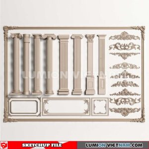 230621. Cornice Moulding Sketchup 3D Models