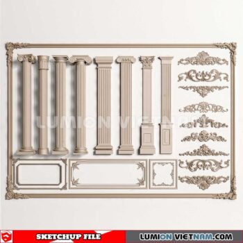 230621. Cornice Moulding Sketchup 3D Models