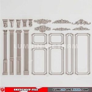230621. Cornice Moulding Sketchup 3D Models