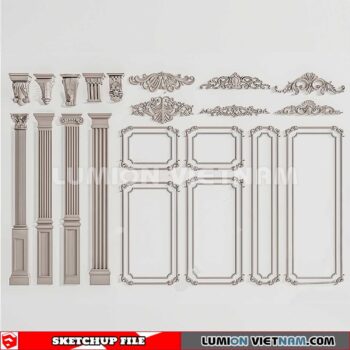 230621. Cornice Moulding Sketchup 3D Models