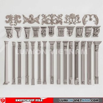 230621. Cornice Moulding Sketchup 3D Models