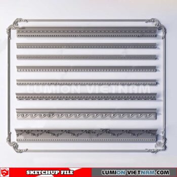 230621. Cornice Moulding Sketchup 3D Models