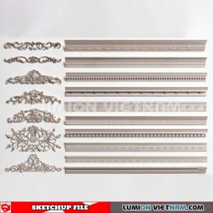 230621. Cornice Moulding Sketchup 3D Models
