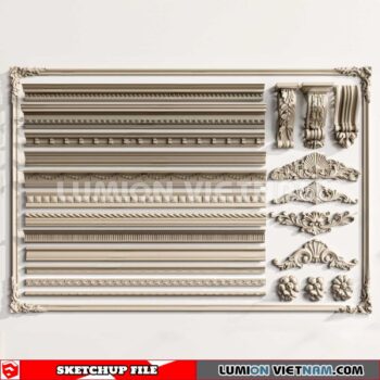 230621. Cornice Moulding Sketchup 3D Models