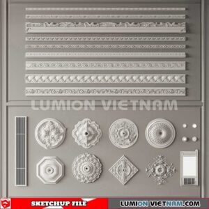 230621. Cornice Moulding Sketchup 3D Models