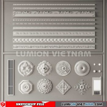230621. Cornice Moulding Sketchup 3D Models