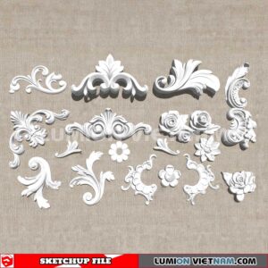 230621. Cornice Moulding Sketchup 3D Models