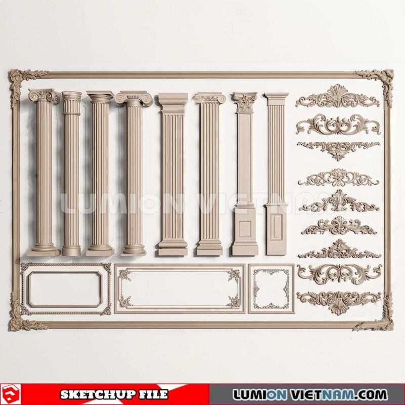 230621. Classic Columns Sketchup 3D Models