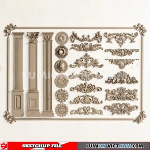 230621. Cornice Moulding Sketchup 3D Models
