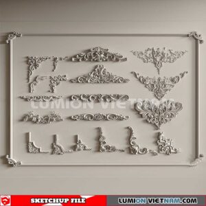 230621. Cornice Moulding Sketchup 3D Models