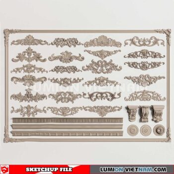 230621. Cornice Moulding Sketchup 3D Models