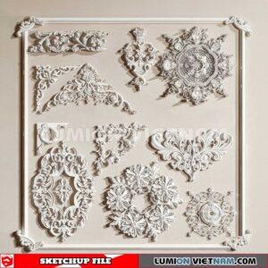 230621. Cornice Moulding Sketchup 3D Models