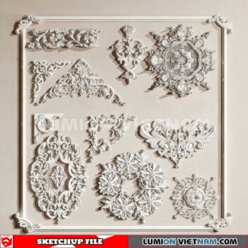 230621. Cornice Moulding Sketchup 3D Models