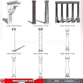 230621. Cornice Moulding Sketchup 3D Models