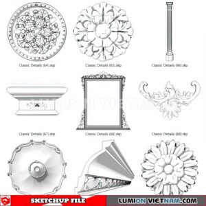 230621. Cornice Moulding Sketchup 3D Models