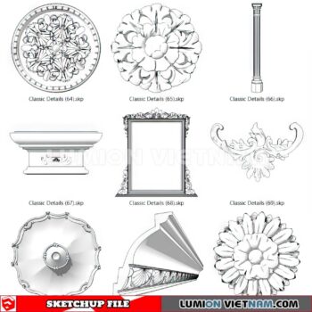 230621. Cornice Moulding Sketchup 3D Models